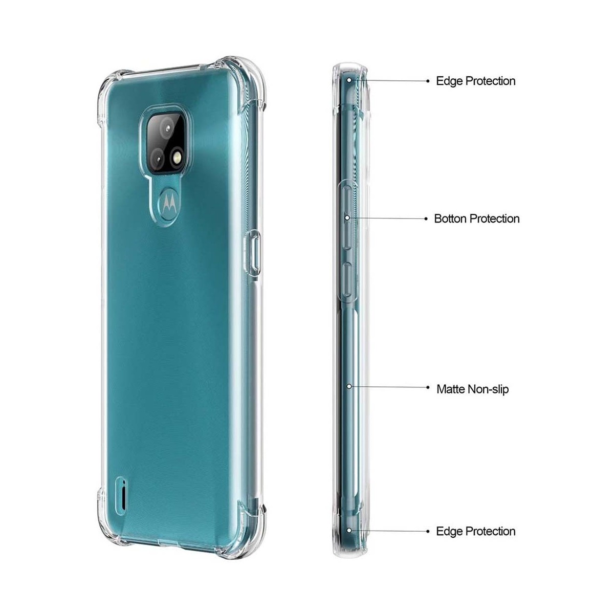 Funda Gel Tpu Anti-Shock Transparente para Motorola Moto E7