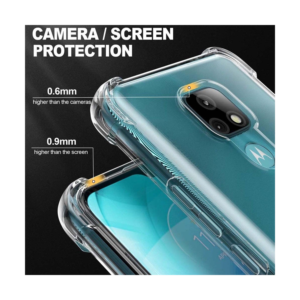 Funda Gel Tpu Anti-Shock Transparente para Motorola Moto E7
