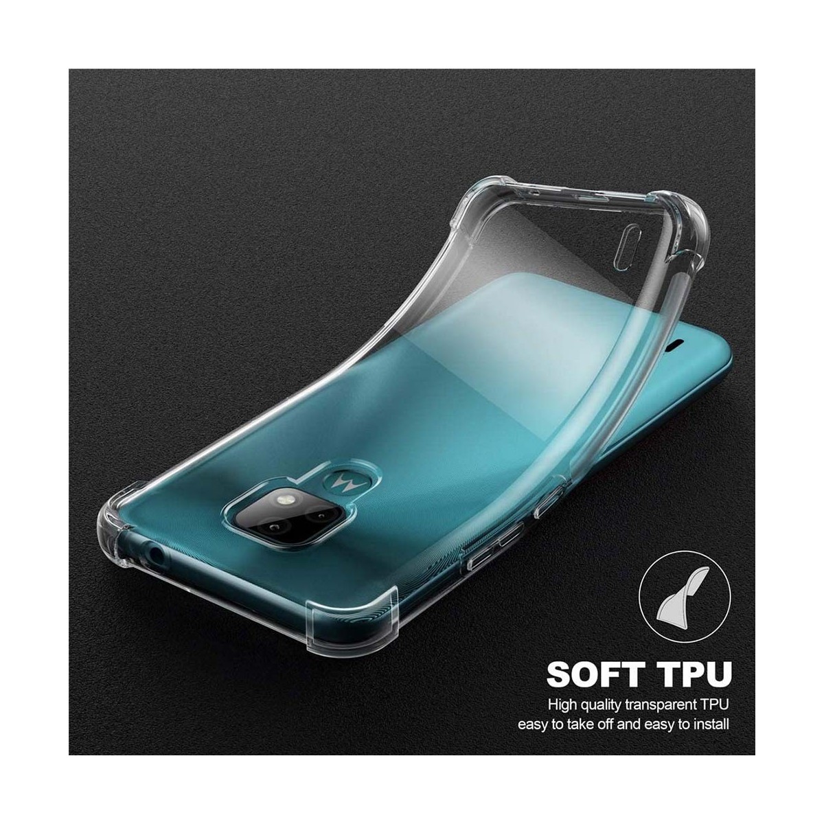 Funda Gel Tpu Anti-Shock Transparente para Motorola Moto E7