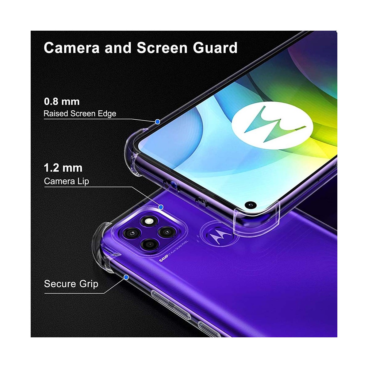 Funda Gel Tpu Anti-Shock Transparente para Motorola Moto G9 Power