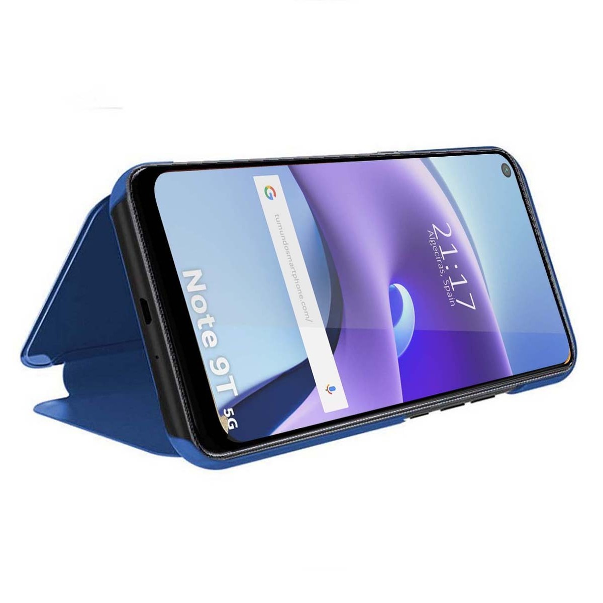 Funda Flip Cover Clear View para Xiaomi Redmi Note 9T 5G color Azul