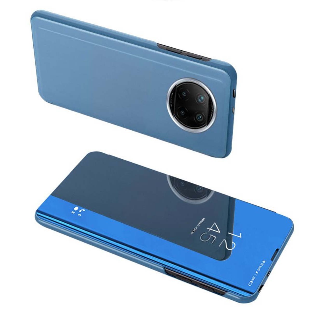 Funda Flip Cover Clear View para Xiaomi Redmi Note 9T 5G color Azul