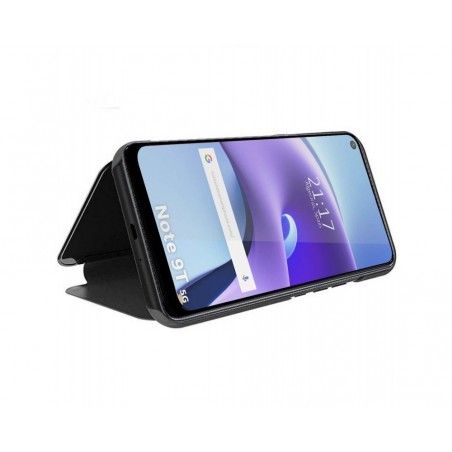 Funda Flip Cover Clear View para Xiaomi Redmi Note 9T 5G color Negra
