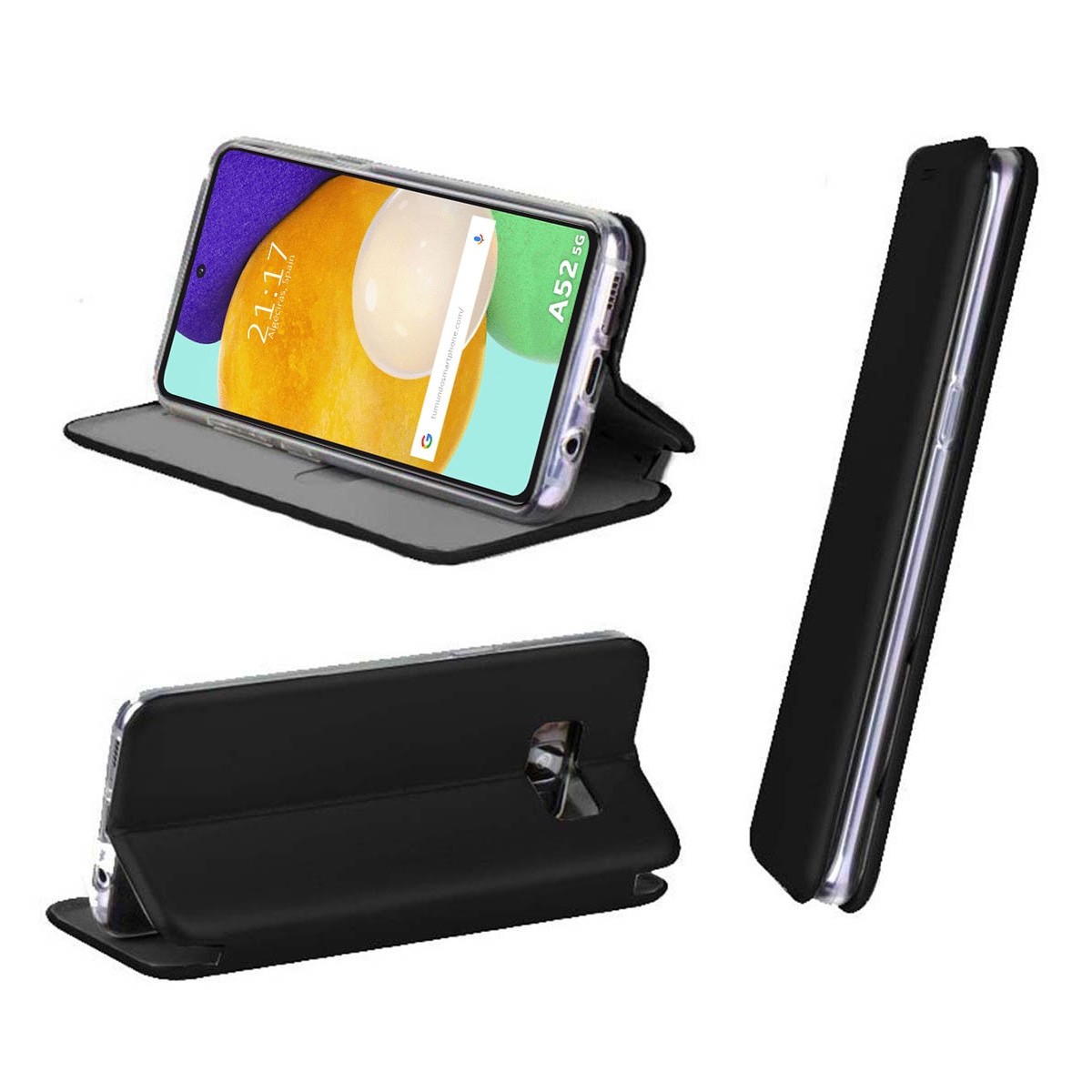 Funda Libro Soporte Magnética Elegance Negra para Samsung Galaxy A52 / A52 5G / A52s 5G