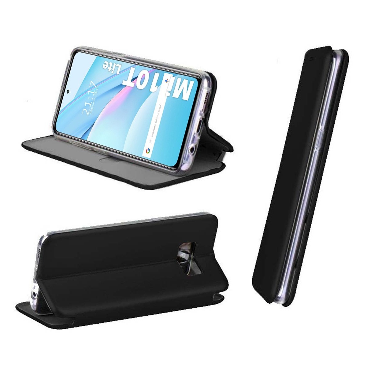 Funda Libro Soporte Magnética Elegance Negra para Xiaomi Mi 10T Lite