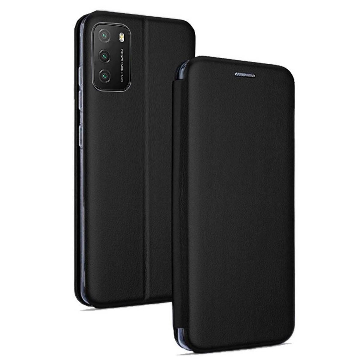 Funda Libro Soporte Magnética Elegance Negra para Xiaomi POCO M3 / Redmi 9T