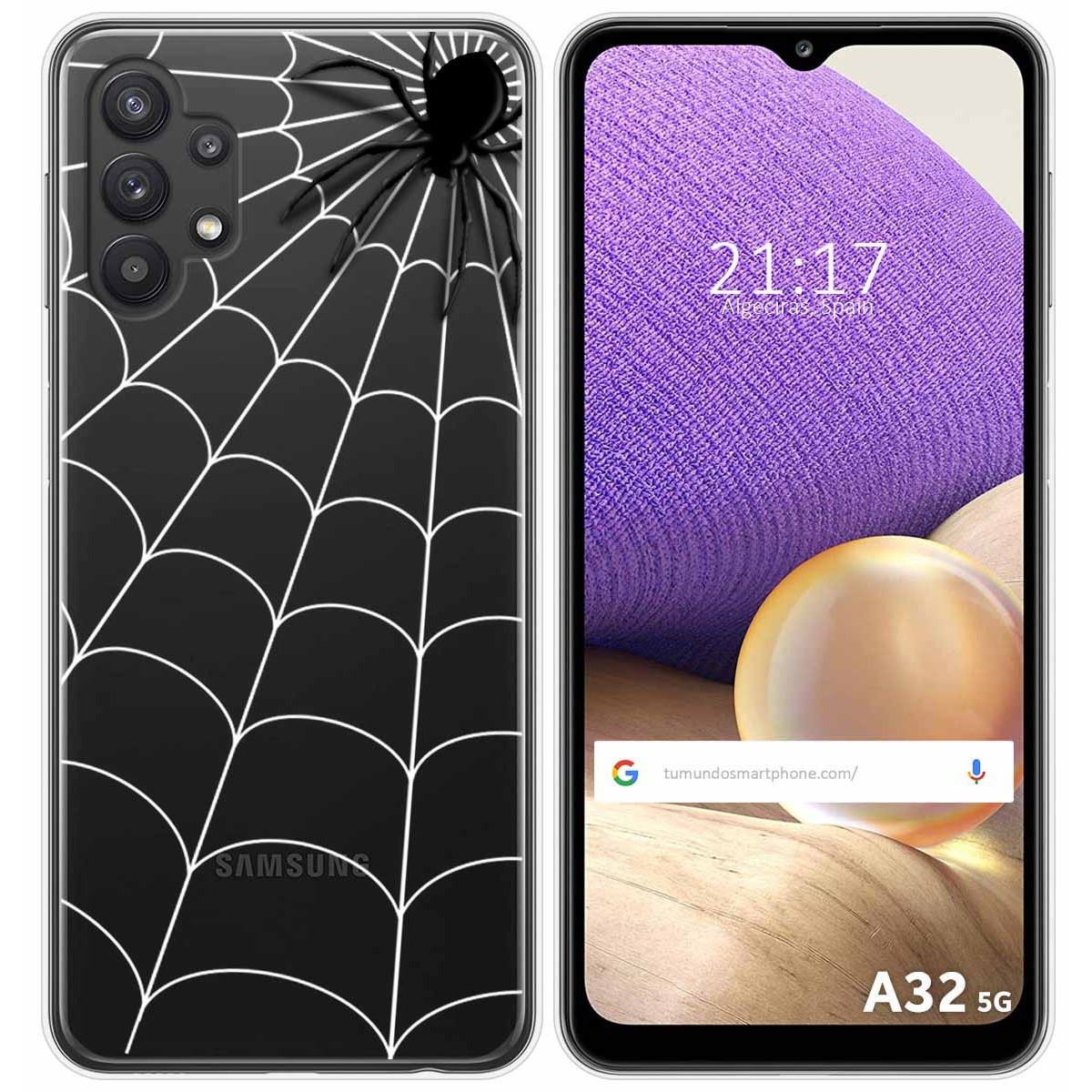 Funda Gel Transparente para Samsung Galaxy A32 5G diseño Araña Dibujos