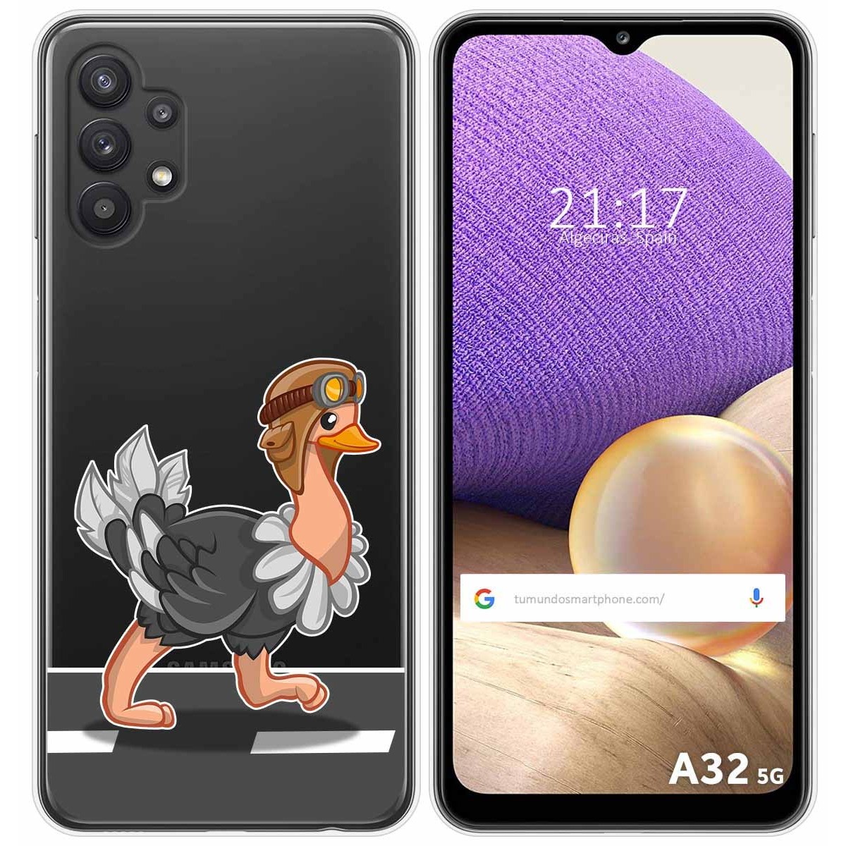 Funda Gel Transparente para Samsung Galaxy A32 5G diseño Avestruz Dibujos