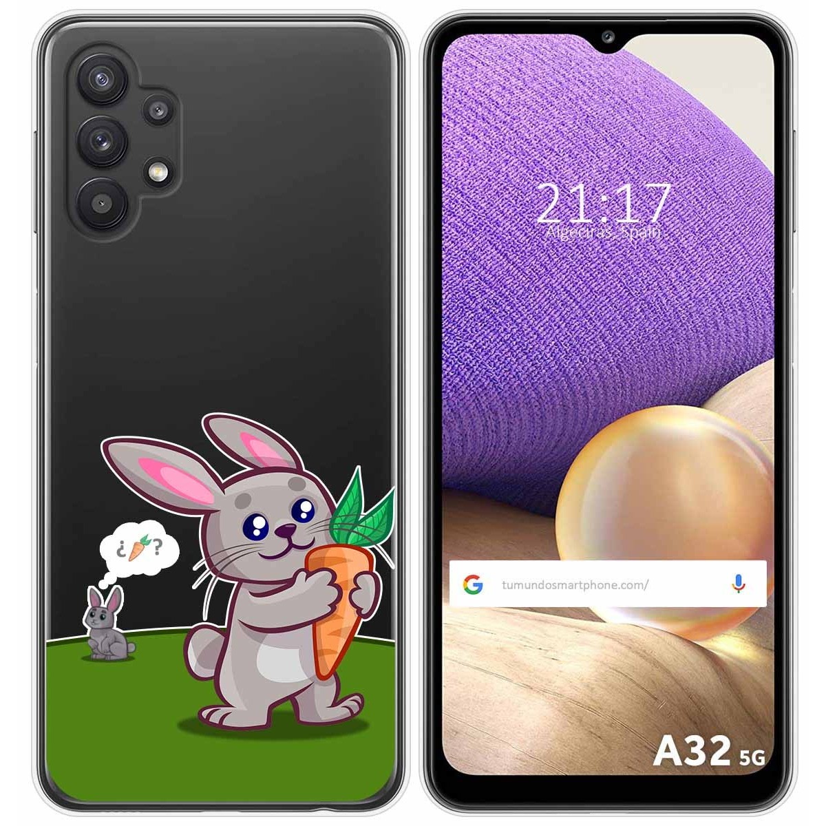 Funda Gel Transparente para Samsung Galaxy A32 5G diseño Conejo Dibujos