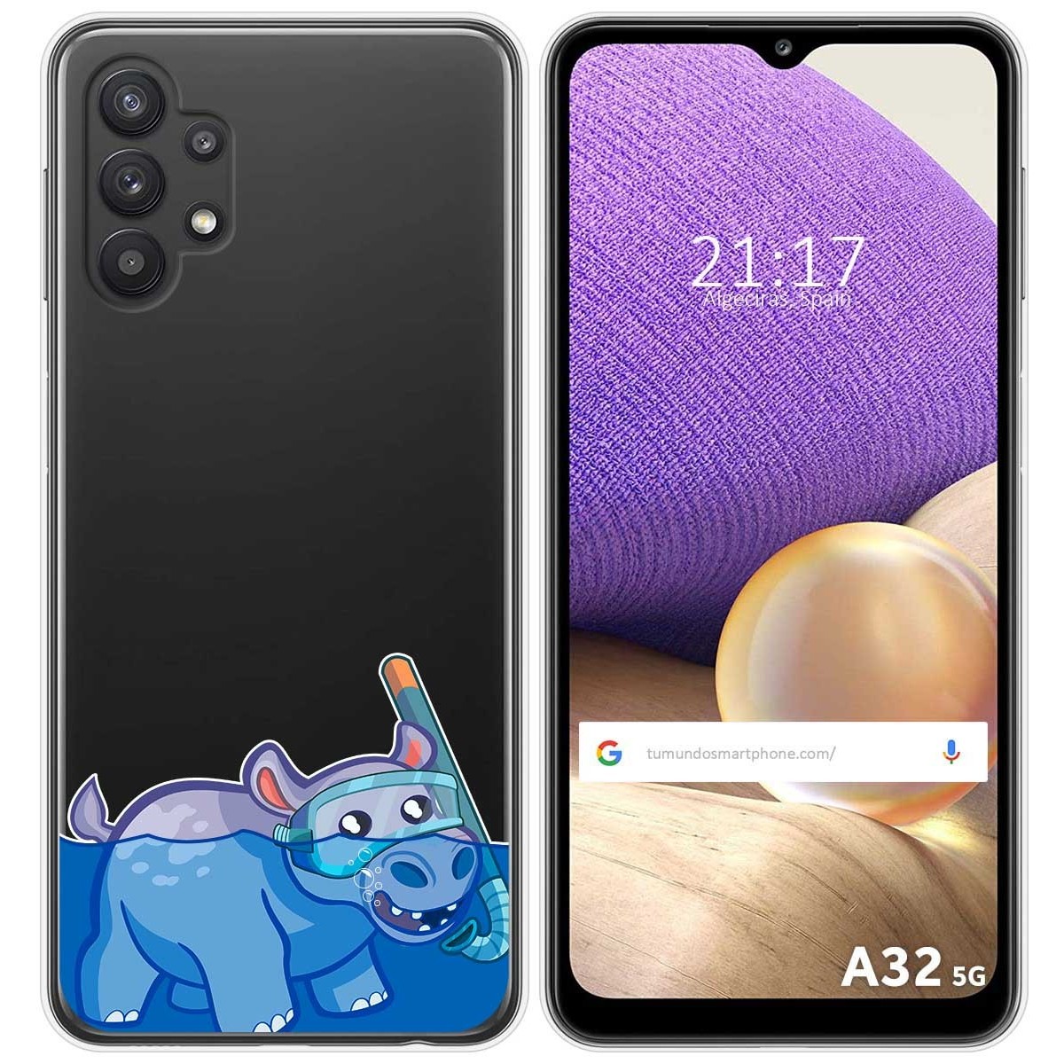 Funda Gel Transparente para Samsung Galaxy A32 5G diseño Hipo Dibujos