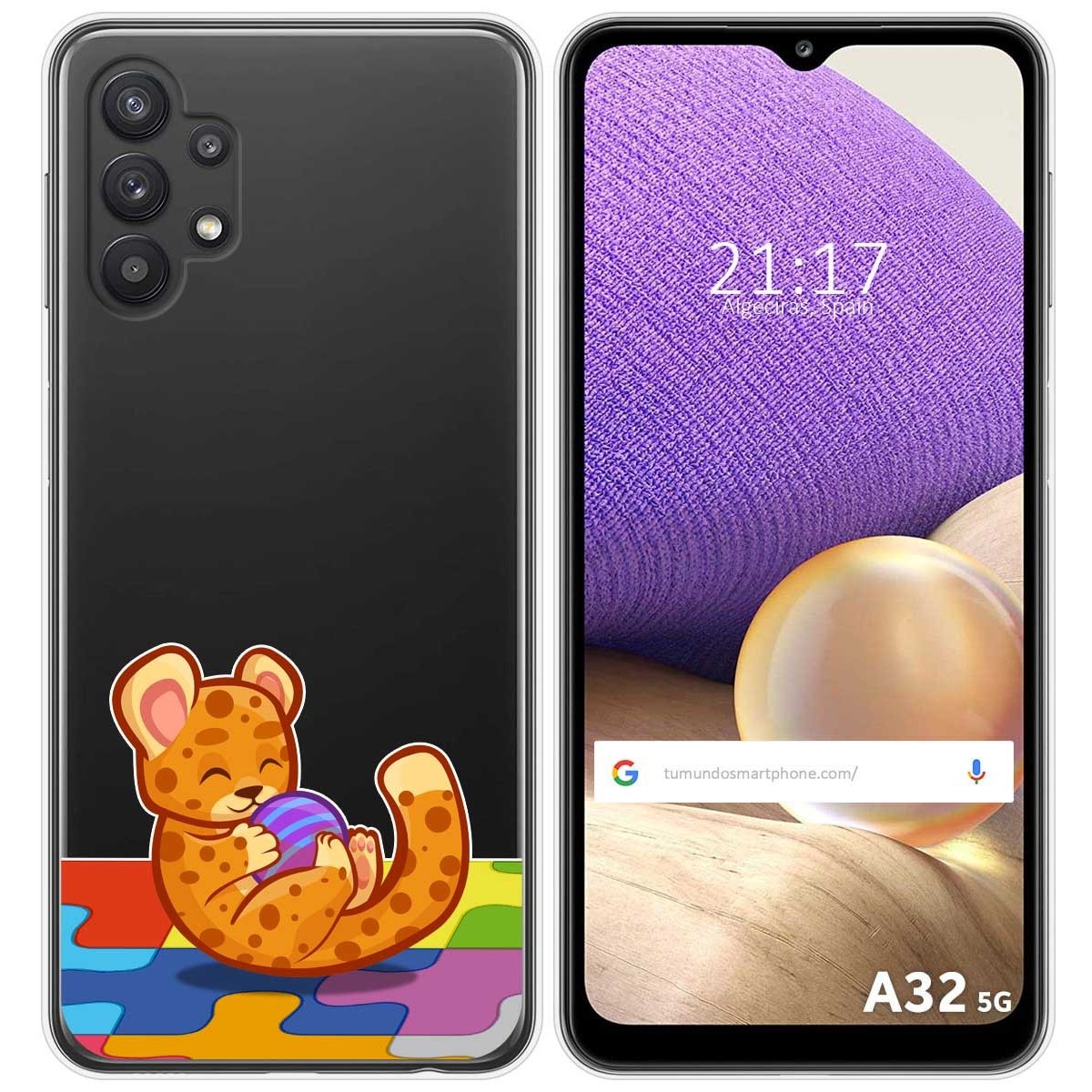 Funda Gel Transparente para Samsung Galaxy A32 5G diseño Leopardo Dibujos