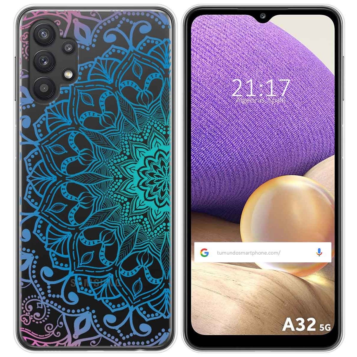 Funda Gel Transparente para Samsung Galaxy A32 5G diseño Mandala Dibujos