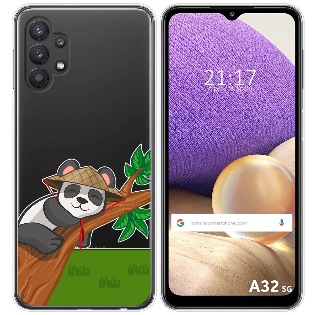 Funda Gel Transparente para Samsung Galaxy A32 5G diseño Panda Dibujos