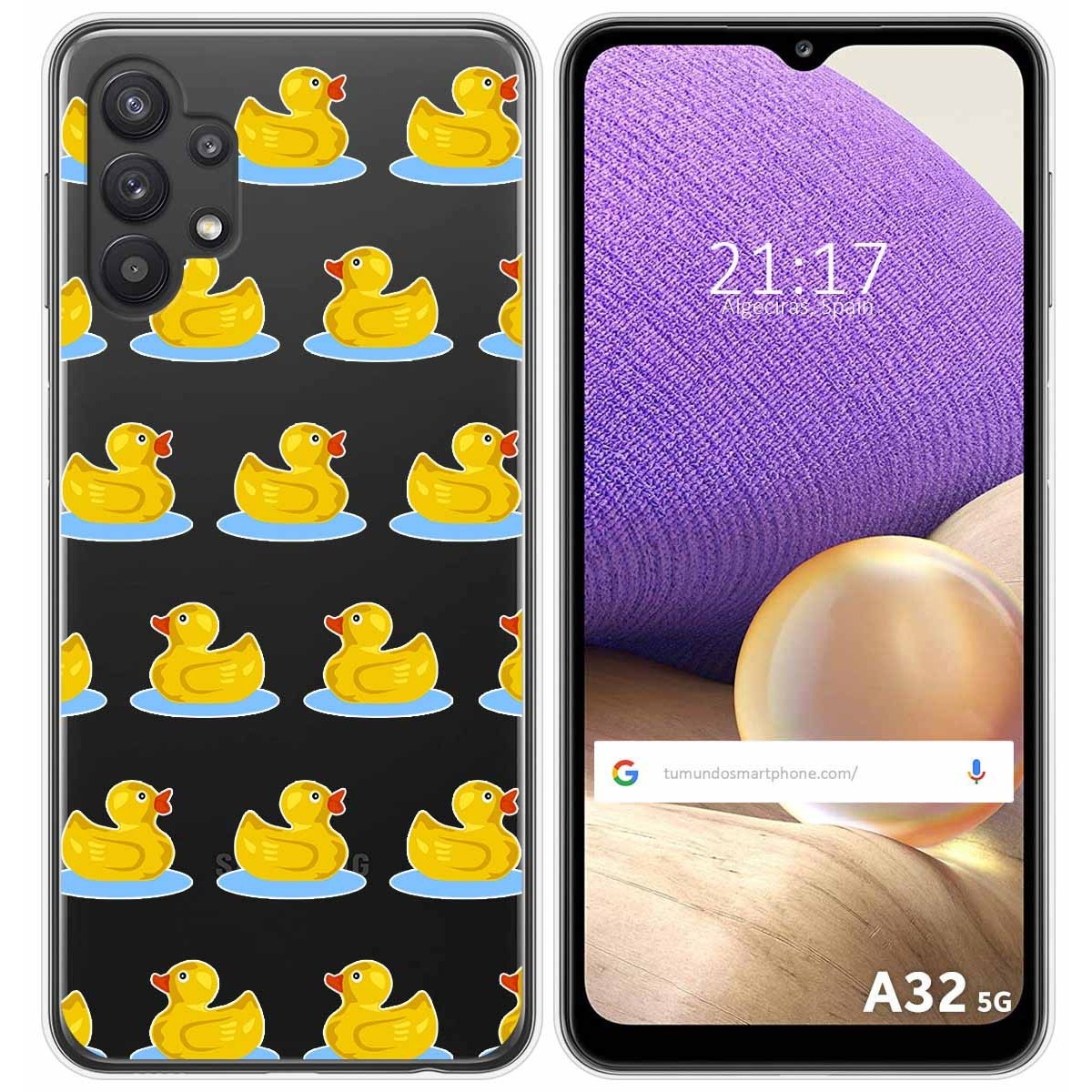 Funda Gel Transparente para Samsung Galaxy A32 5G diseño Pato Dibujos