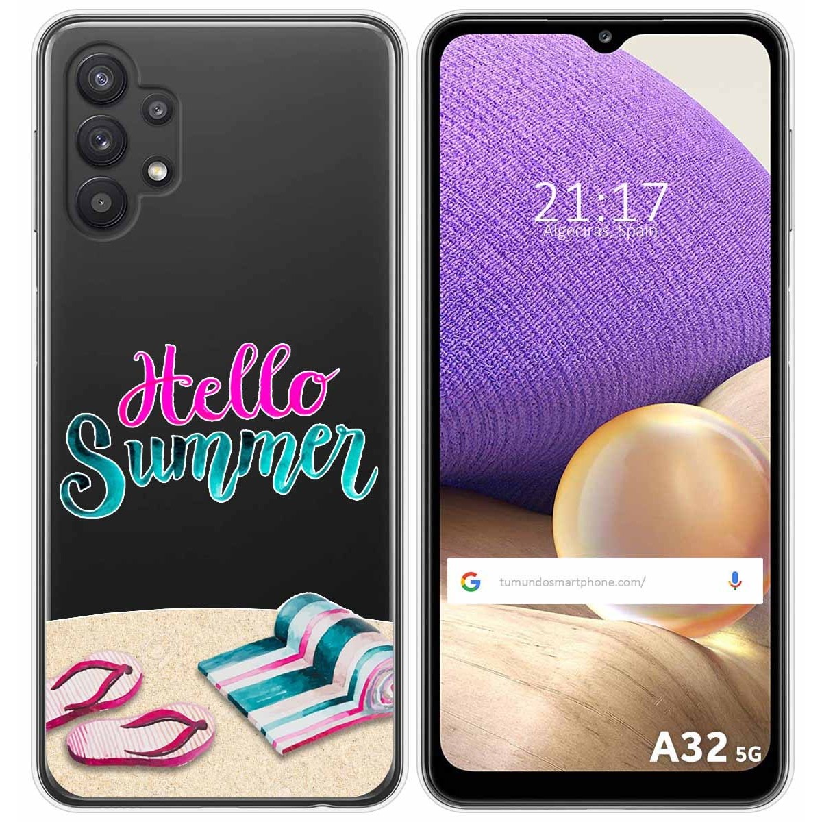 Funda Gel Transparente para Samsung Galaxy A32 5G diseño Summer Dibujos
