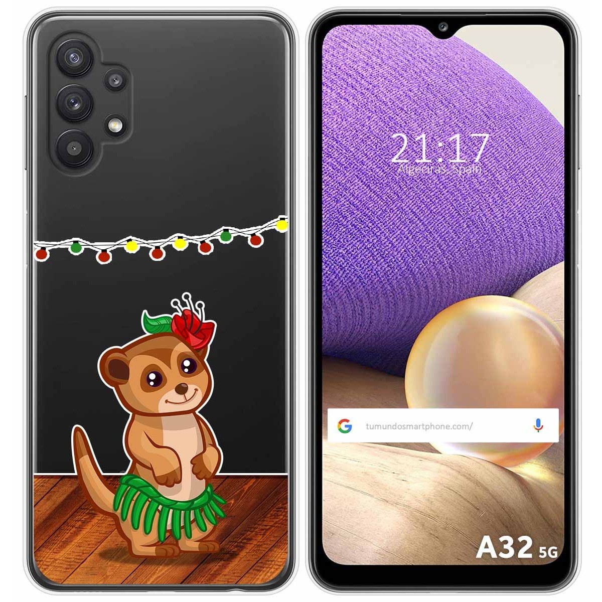 Funda Gel Transparente para Samsung Galaxy A32 5G diseño Suricata Dibujos