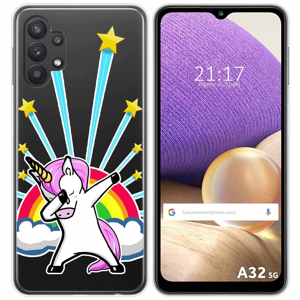 Funda Gel Transparente para Samsung Galaxy A32 5G diseño Unicornio Dibujos