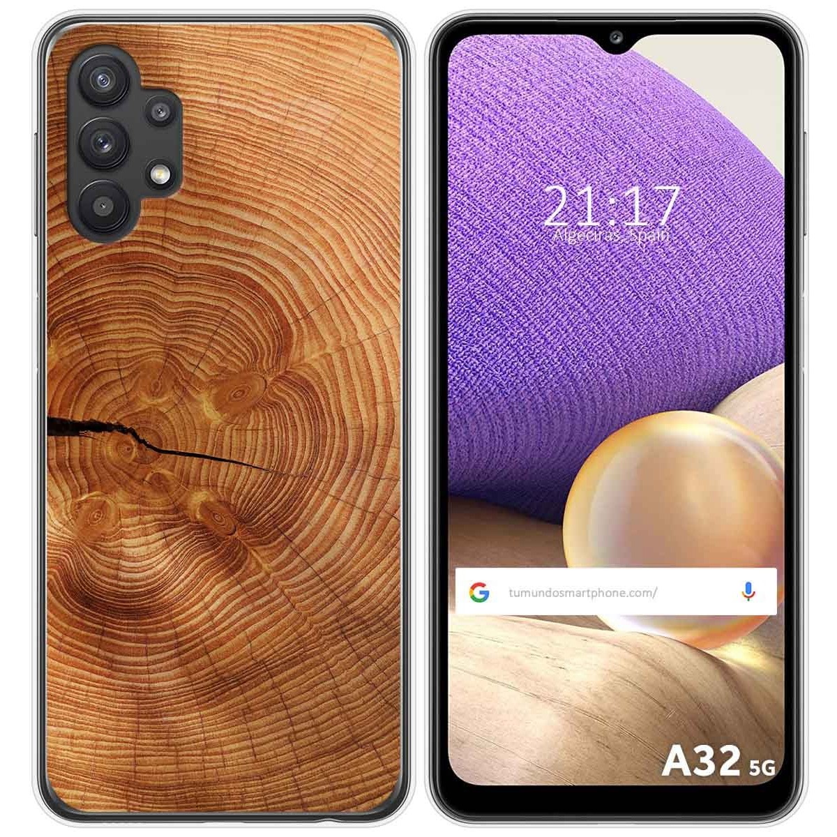 Funda Gel Tpu para Samsung Galaxy A32 5G diseño Madera 04 Dibujos
