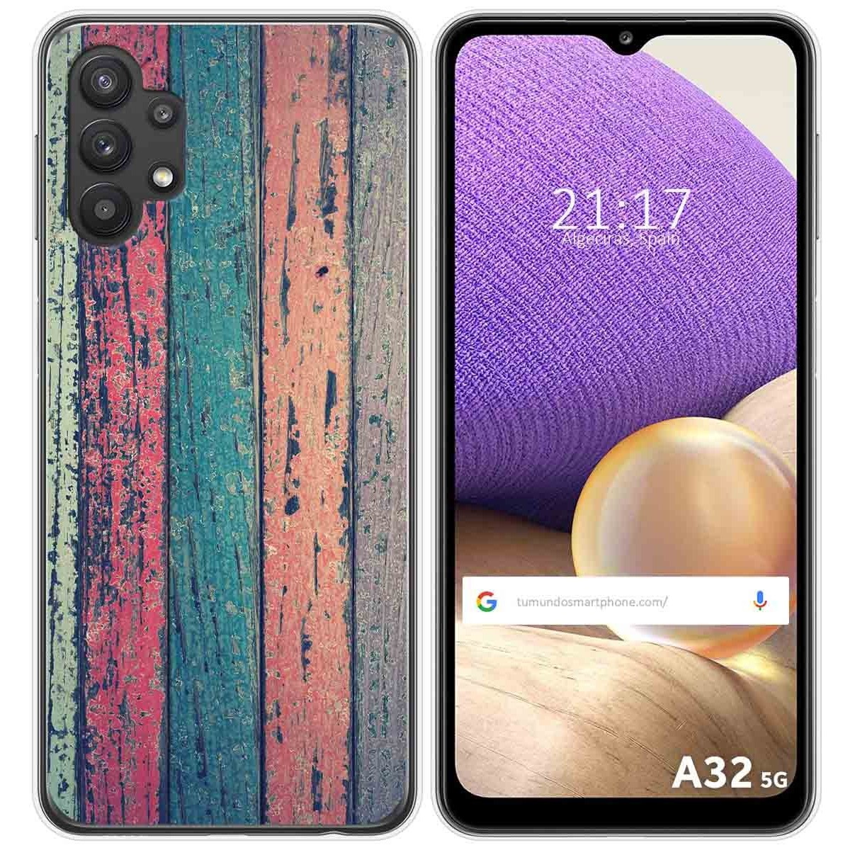 Funda Gel Tpu para Samsung Galaxy A32 5G diseño Madera 10 Dibujos