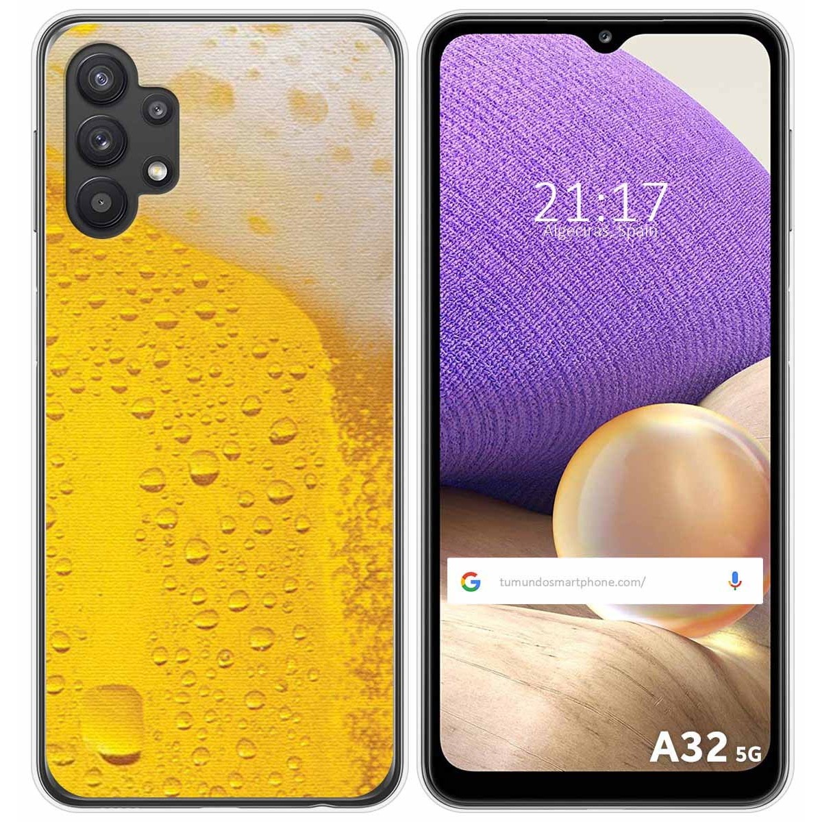 Funda Gel Tpu para Samsung Galaxy A32 5G diseño Cerveza Dibujos