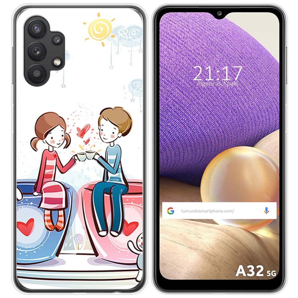 Funda Gel Tpu para Samsung Galaxy A32 5G diseño Café Dibujos