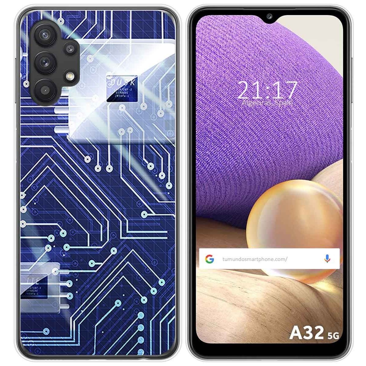 Funda Gel Tpu para Samsung Galaxy A32 5G diseño Circuito Dibujos