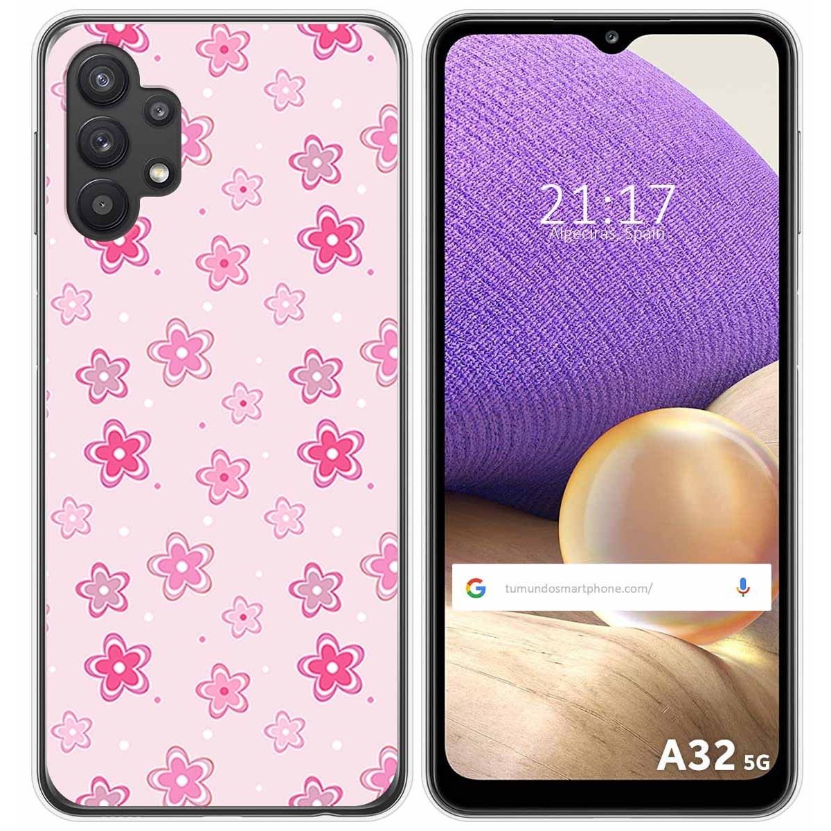 Funda Gel Tpu para Samsung Galaxy A32 5G diseño Flores Dibujos
