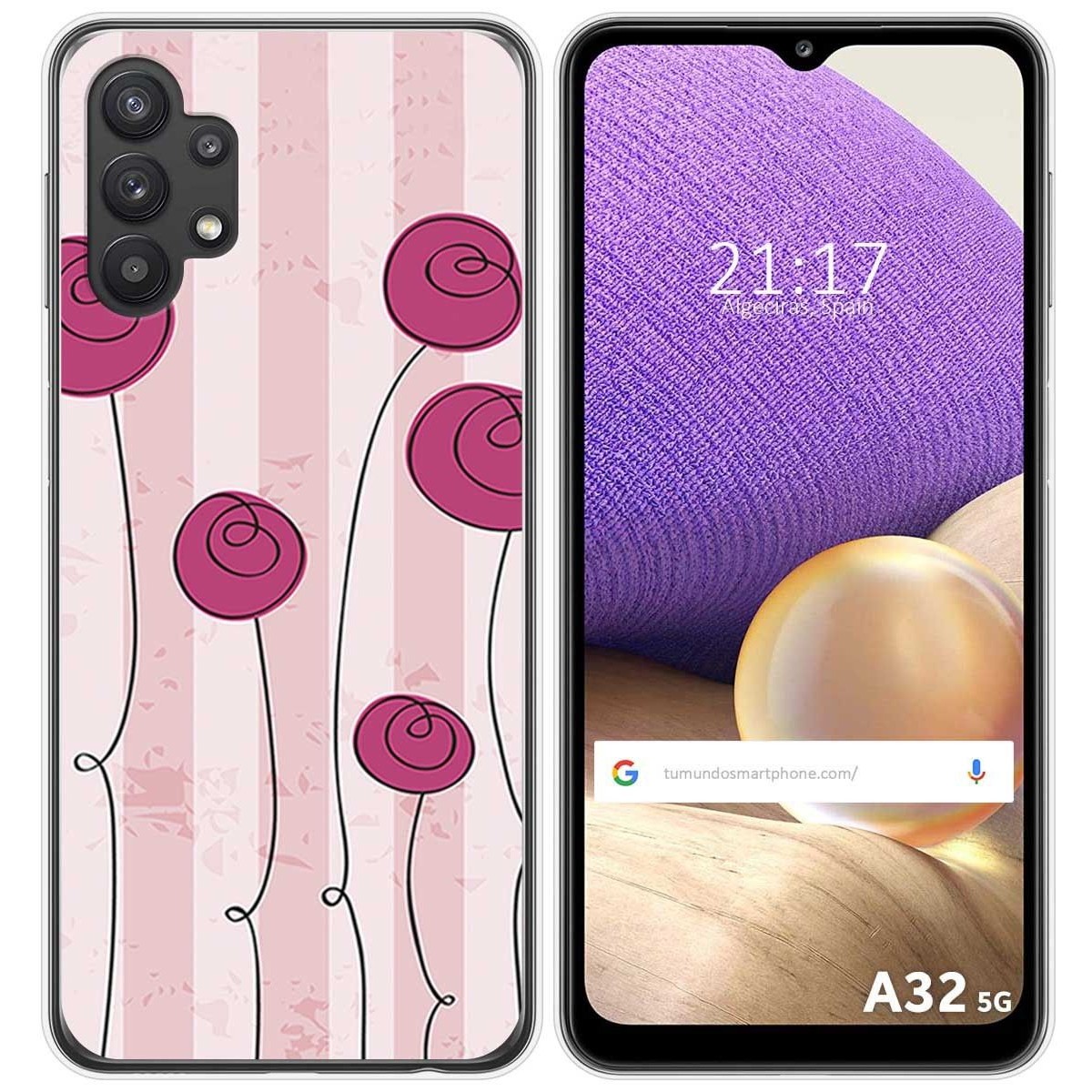 Funda Gel Tpu para Samsung Galaxy A32 5G diseño Flores Vintage Dibujos
