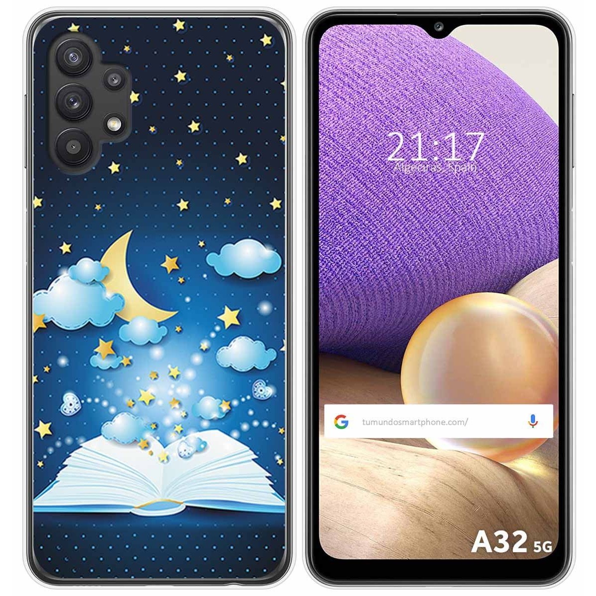 Funda Gel Tpu para Samsung Galaxy A32 5G diseño Libro Cuentos Dibujos