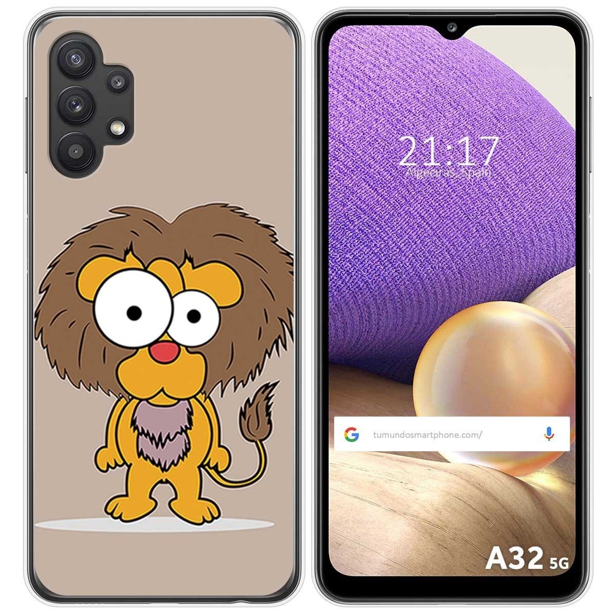 Funda Gel Tpu para Samsung Galaxy A32 5G diseño Leon Dibujos