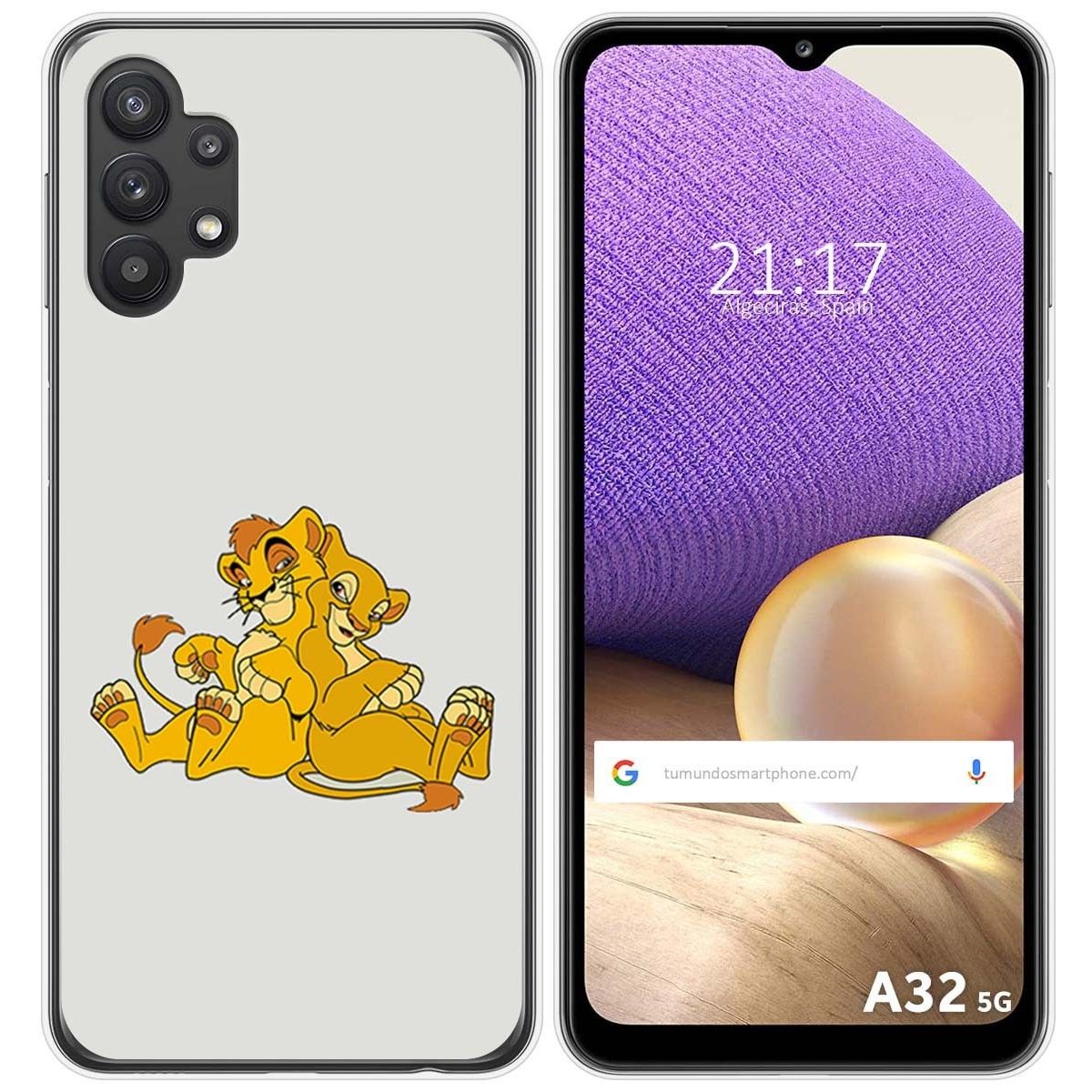 Funda Gel Tpu para Samsung Galaxy A32 5G diseño Leones Dibujos