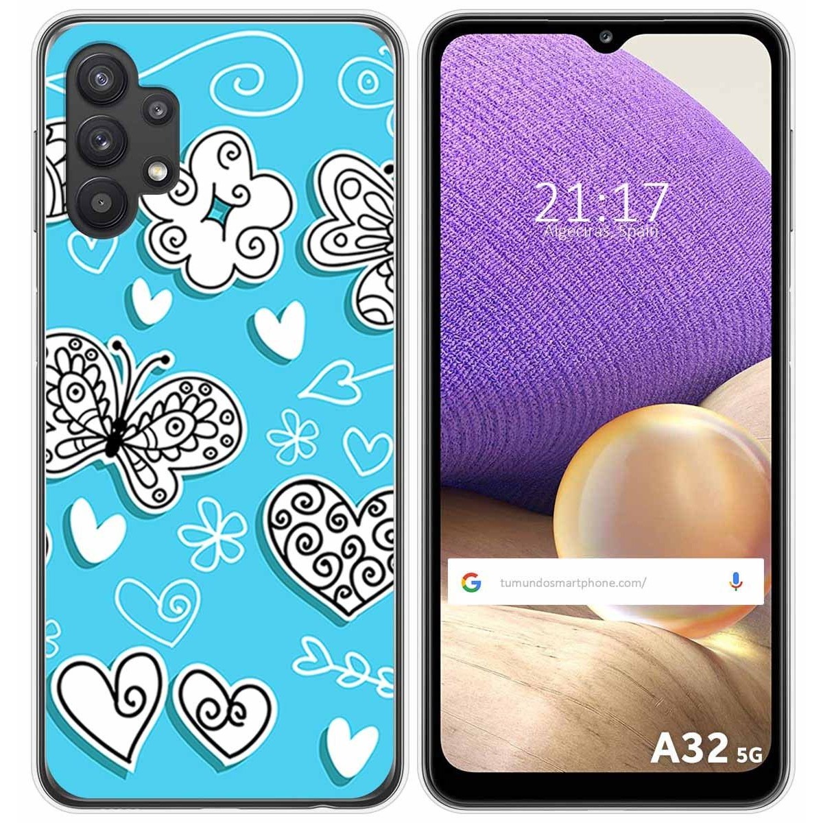 Funda Gel Tpu para Samsung Galaxy A32 5G diseño Mariposas Dibujos