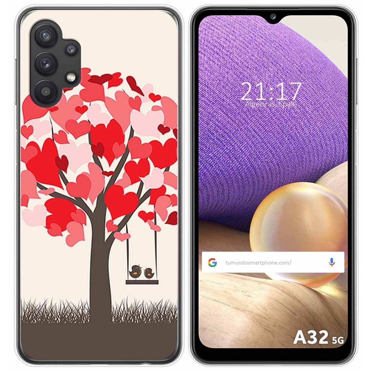 Funda Gel Tpu para Samsung Galaxy A32 5G diseño Pajaritos Dibujos