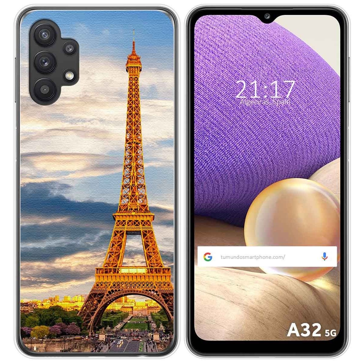 Funda Gel Tpu para Samsung Galaxy A32 5G diseño Paris Dibujos