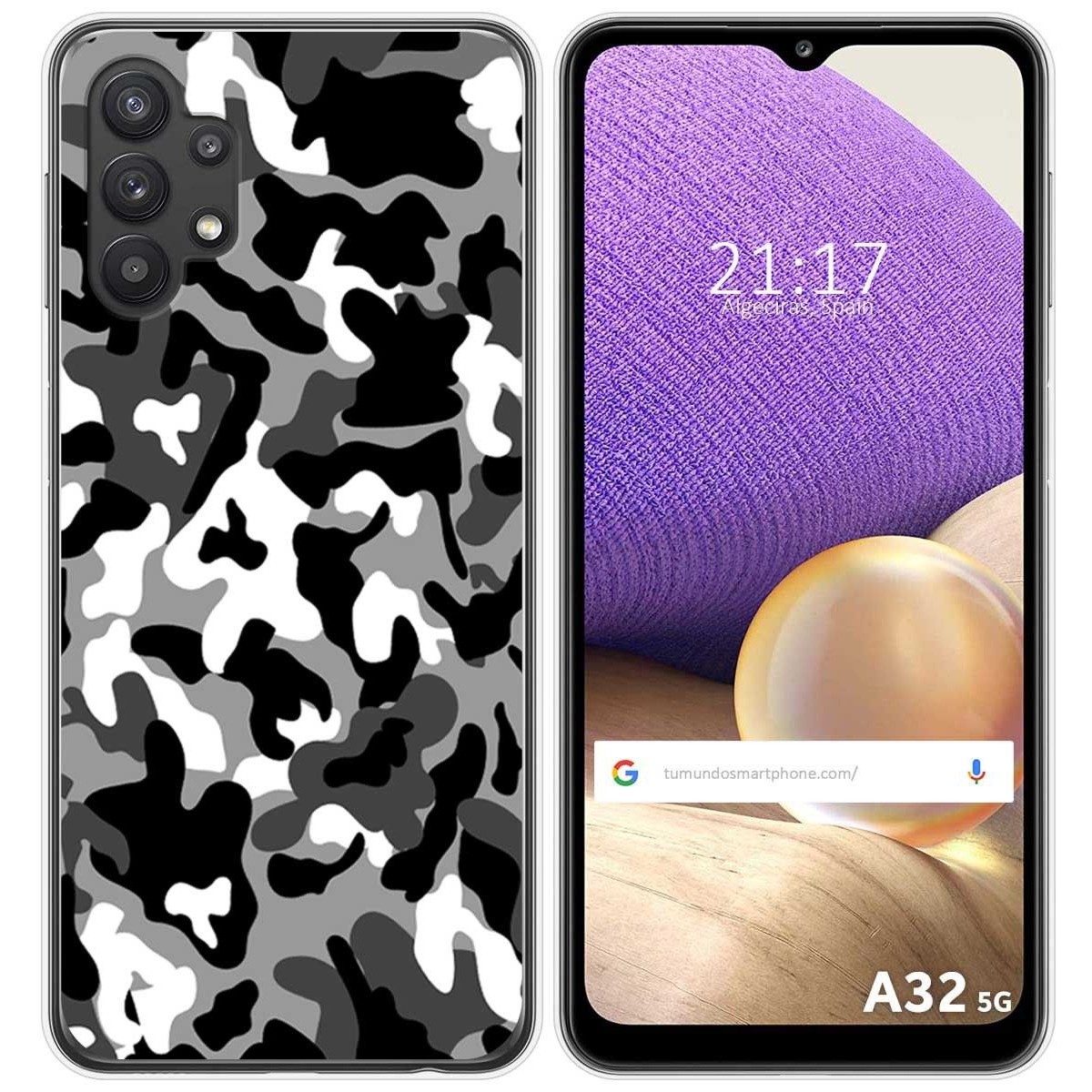 Funda Gel Tpu para Samsung Galaxy A32 5G diseño Snow Camuflaje Dibujos