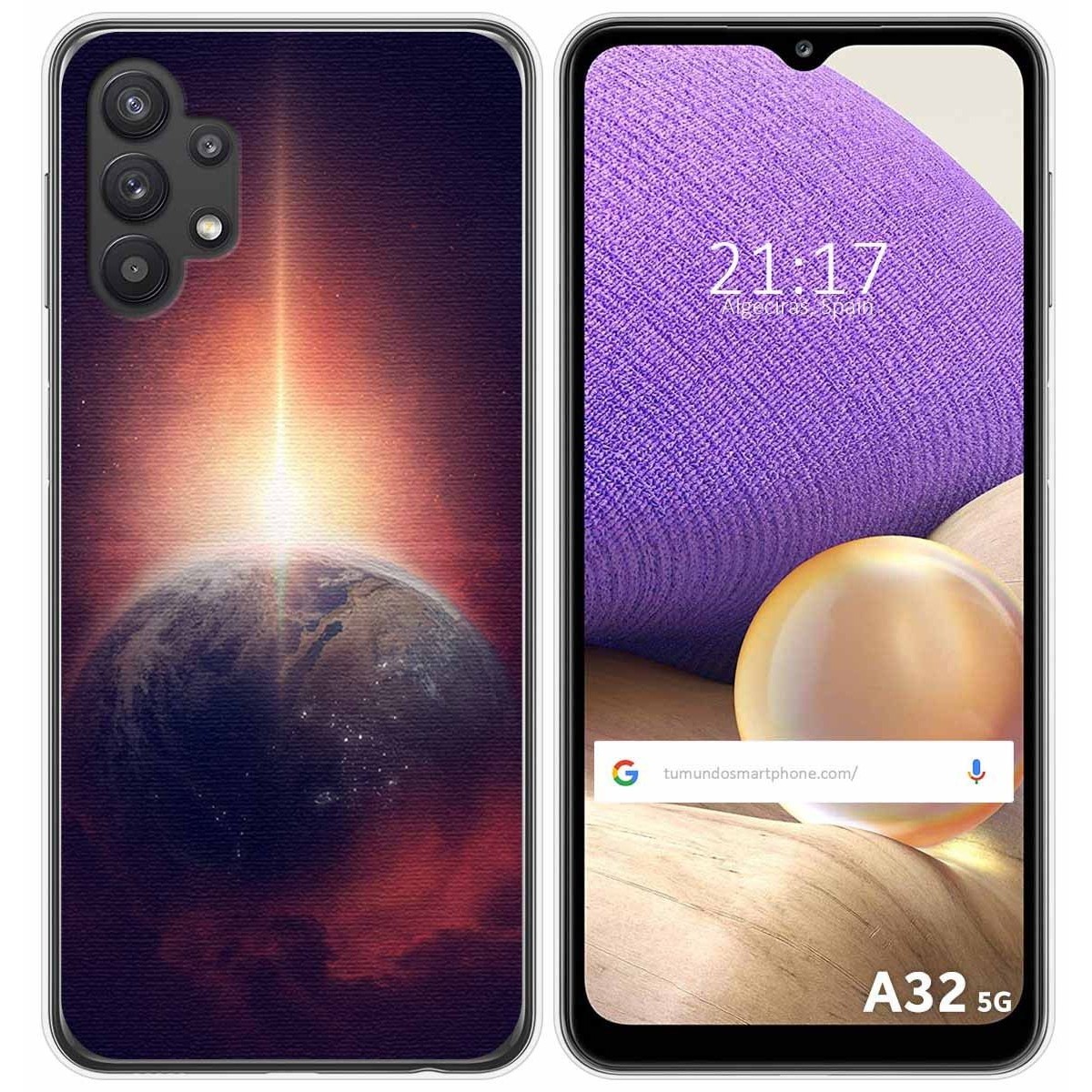 Funda Gel Tpu para Samsung Galaxy A32 5G diseño Tierra Dibujos