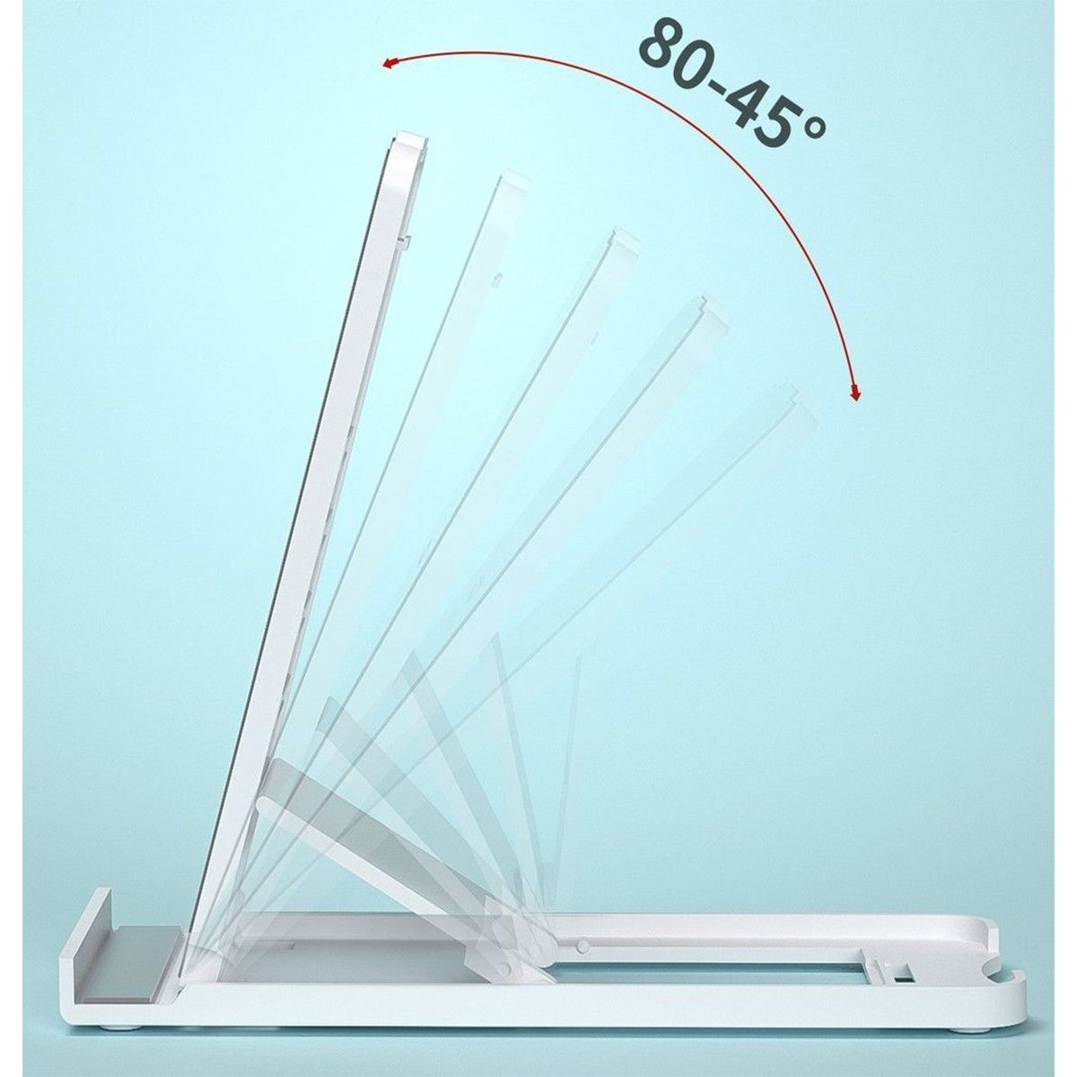 Soporte WK Design Plegable de Escritorio para Smartphone y Tablet Blanco Plata