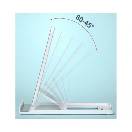 Soporte WK Design Plegable de Escritorio para Smartphone y Tablet Blanco Plata