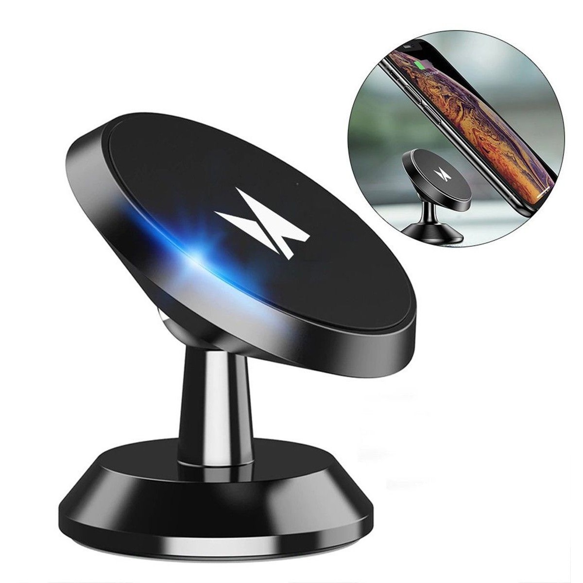 Soporte Magnético Universal Autoadhesivo para Salpicadero o Escritorio Negro