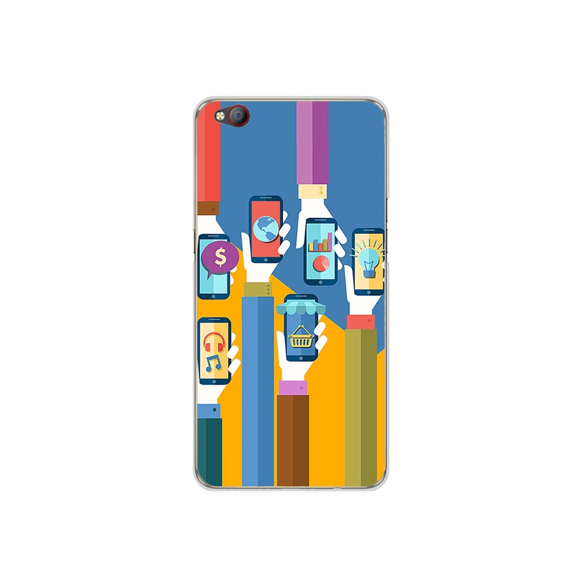 Funda Gel Tpu para Zte Nubia M2 Lite Diseño Apps Dibujos