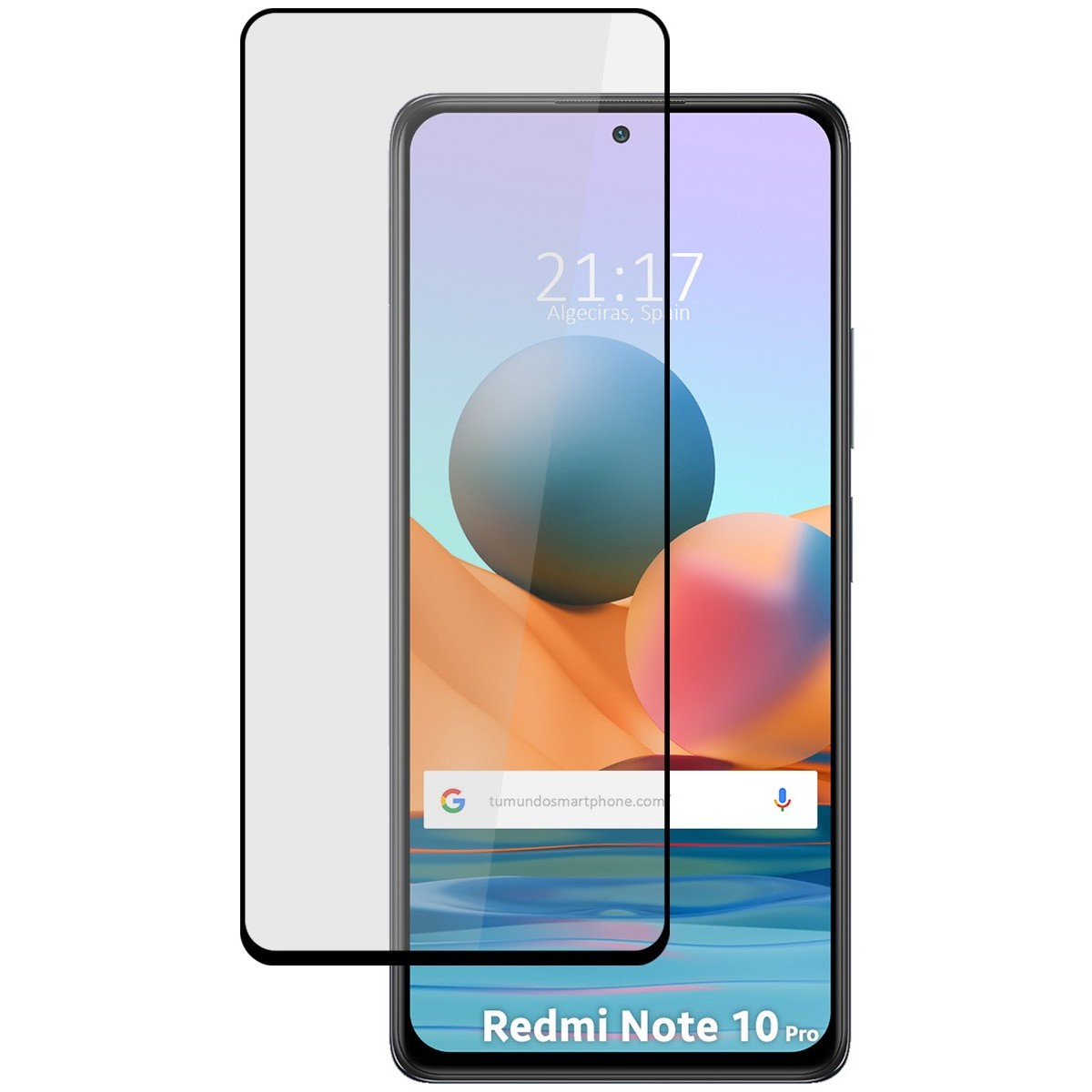 Protector Cristal Templado Completo 5D Full Glue Negro para Xiaomi Redmi Note 10 Pro Vidrio