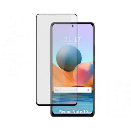 Protector Cristal Templado Completo 5D Full Glue Negro para Xiaomi Redmi Note 10 Pro Vidrio