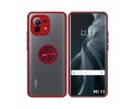 Funda Mate con Borde Rojo y Anillo Giratorio 360 para Xiaomi Mi 11 5G