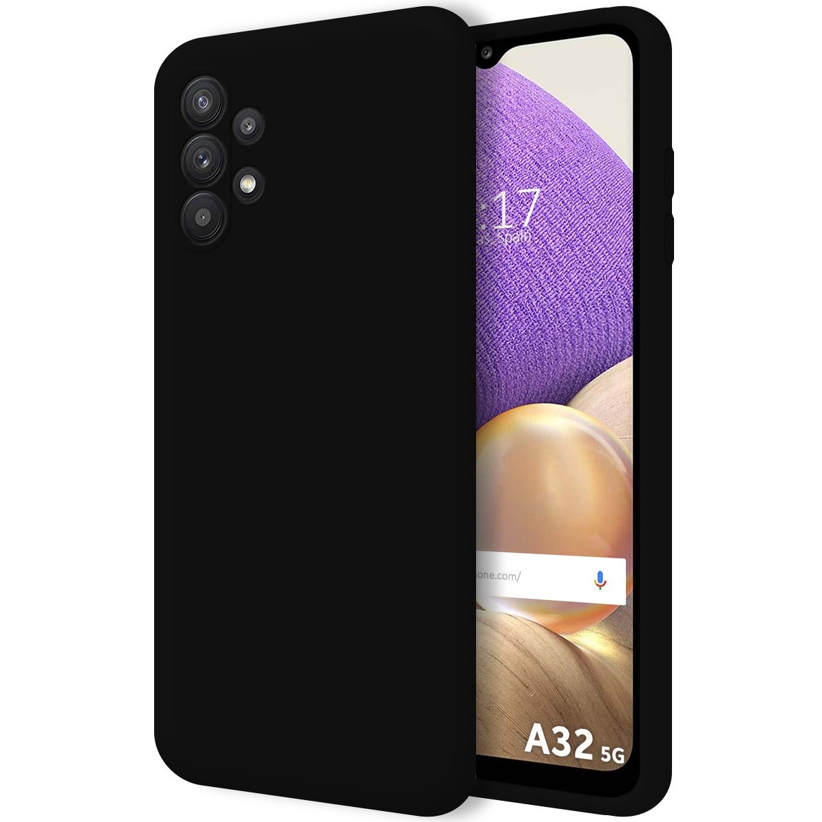 Funda Silicona Líquida Ultra Suave para Samsung Galaxy A32 5G color Negra