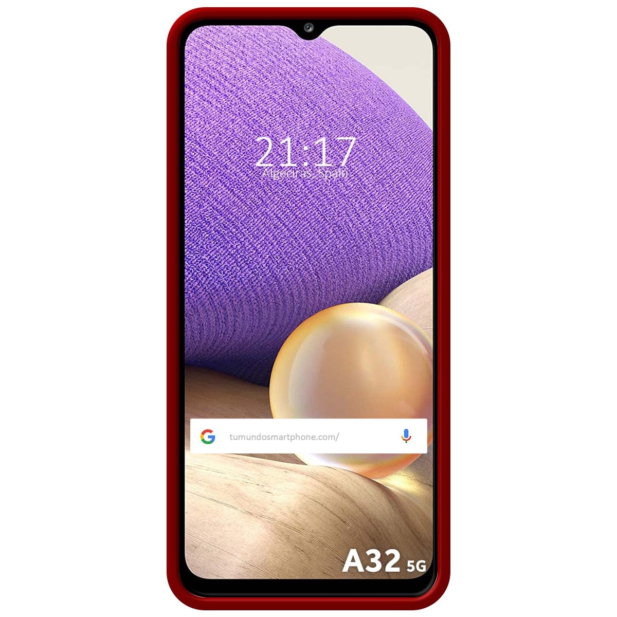 Funda Silicona Líquida Ultra Suave para Samsung Galaxy A32 5G color Roja