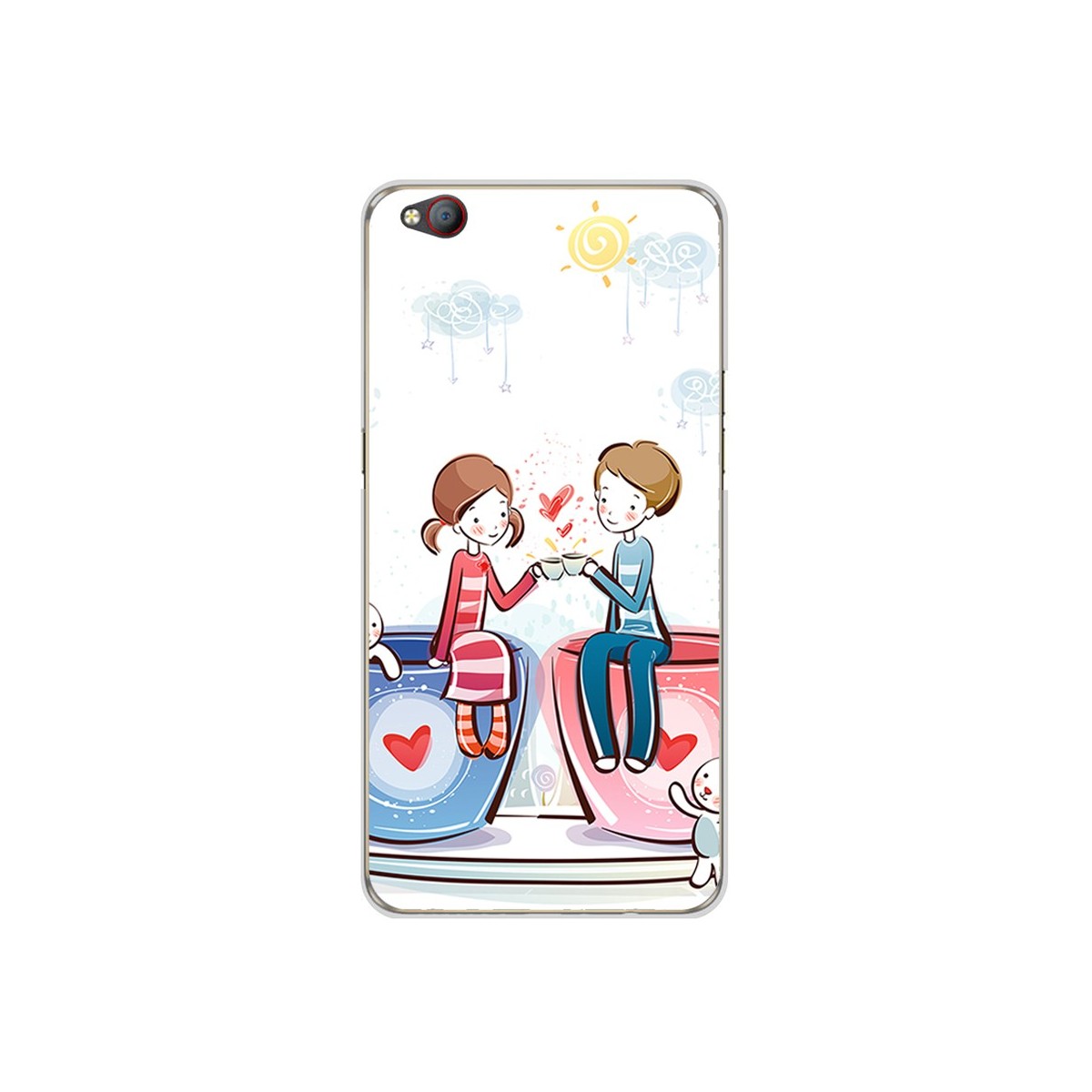 Funda Gel Tpu para Zte Nubia M2 Lite Diseño Cafe Dibujos