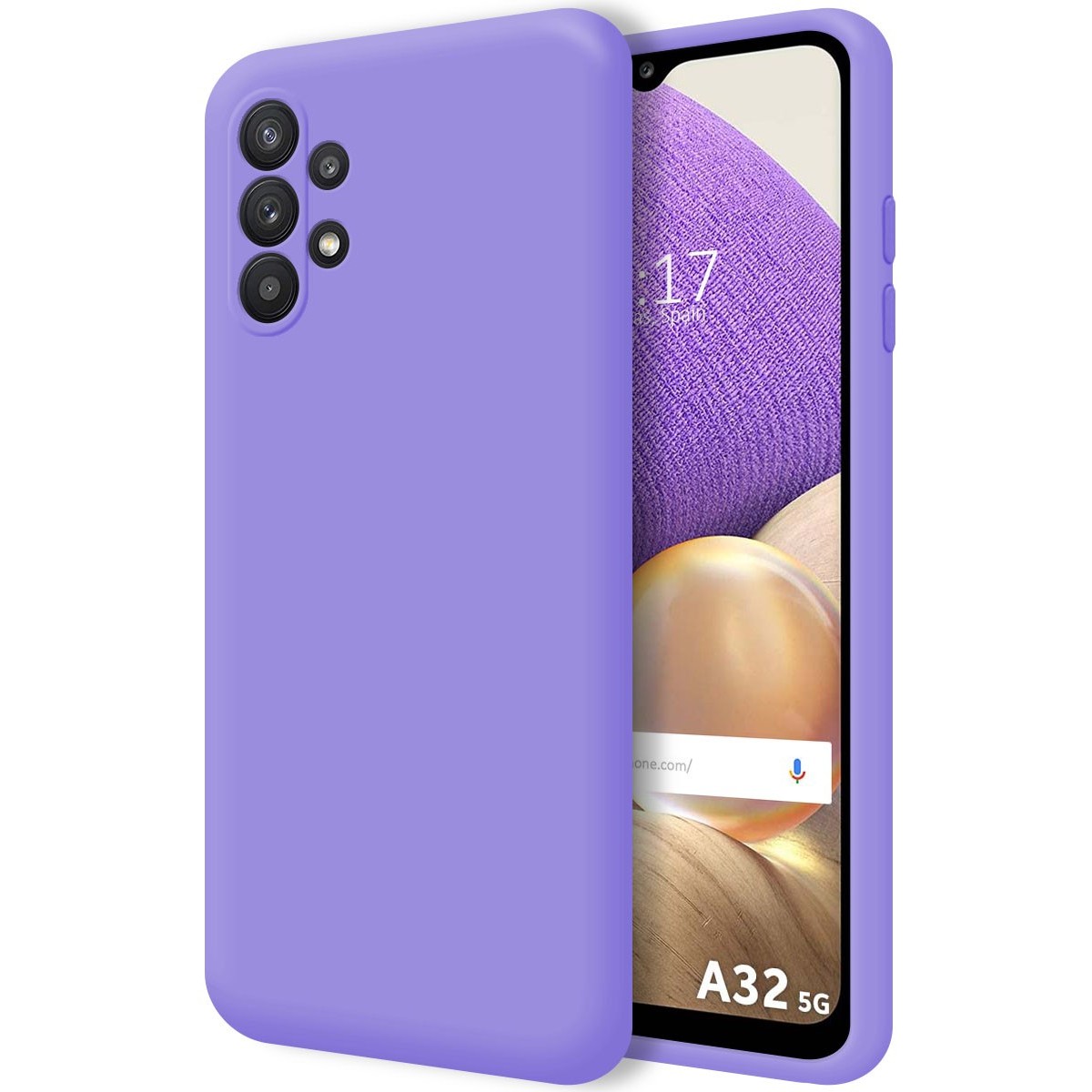 Funda Silicona Líquida Ultra Suave para Samsung Galaxy A32 5G color Morada