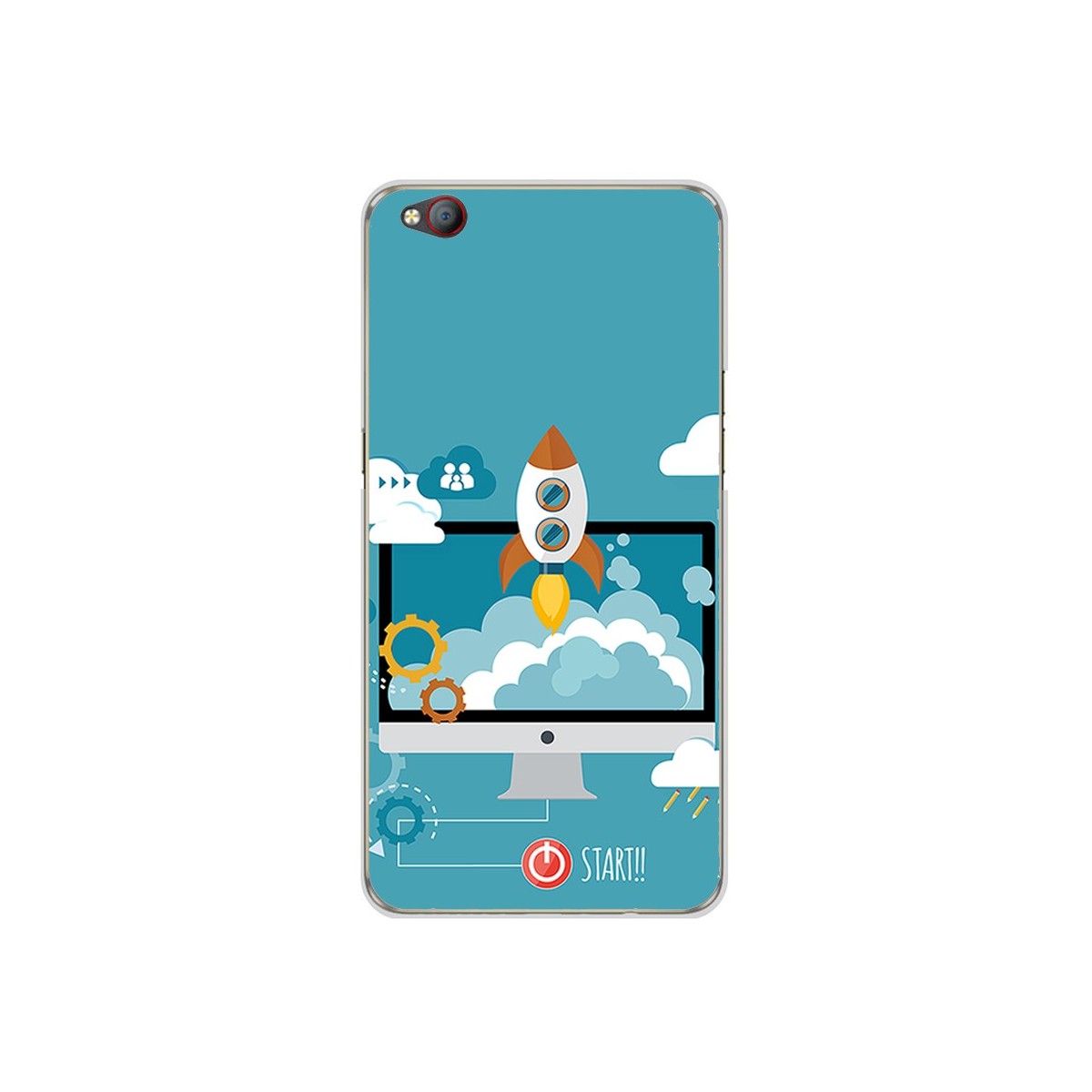 Funda Gel Tpu para Zte Nubia M2 Lite Diseño Cohete Dibujos