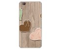 Funda Gel Tpu para Zte Nubia M2 Lite Diseño Corazones Madera Dibujos