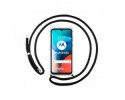 Funda Colgante Transparente para Motorola Moto E7 con Cordon Negro
